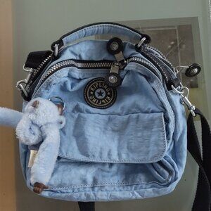 Kipling small blue  backpack crossbody tote purse